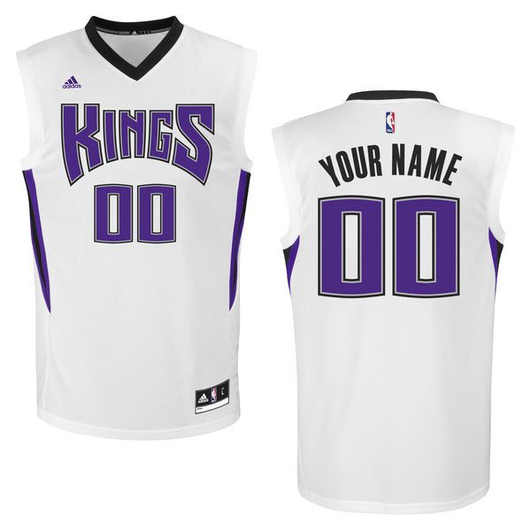 Men Sacramento Kings Adidas White Custom Replica Home NBA Jersey